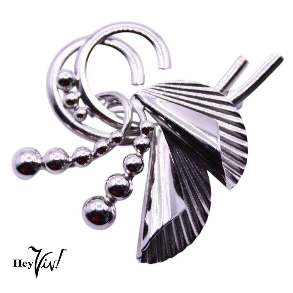 Vintage Signed Cal Art Sterling Silver Pin CA Arrow Graceful Design 2" - Hey Viv